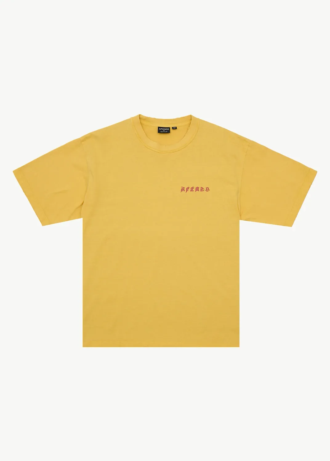AFENDS MENS CONSTELLATION - HEAVYWEIGHT BOXY TEE - VINTAGE MANGO