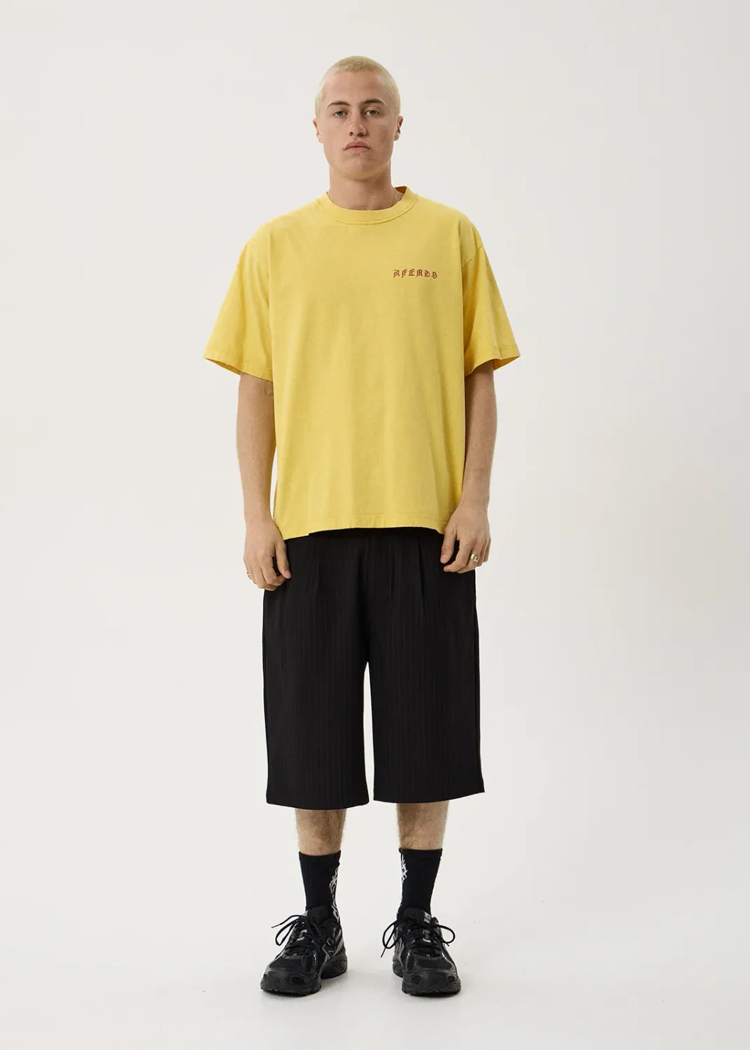 AFENDS MENS CONSTELLATION - HEAVYWEIGHT BOXY TEE - VINTAGE MANGO