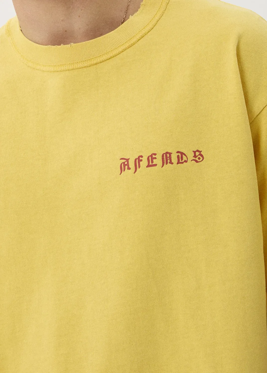 AFENDS MENS CONSTELLATION - HEAVYWEIGHT BOXY TEE - VINTAGE MANGO