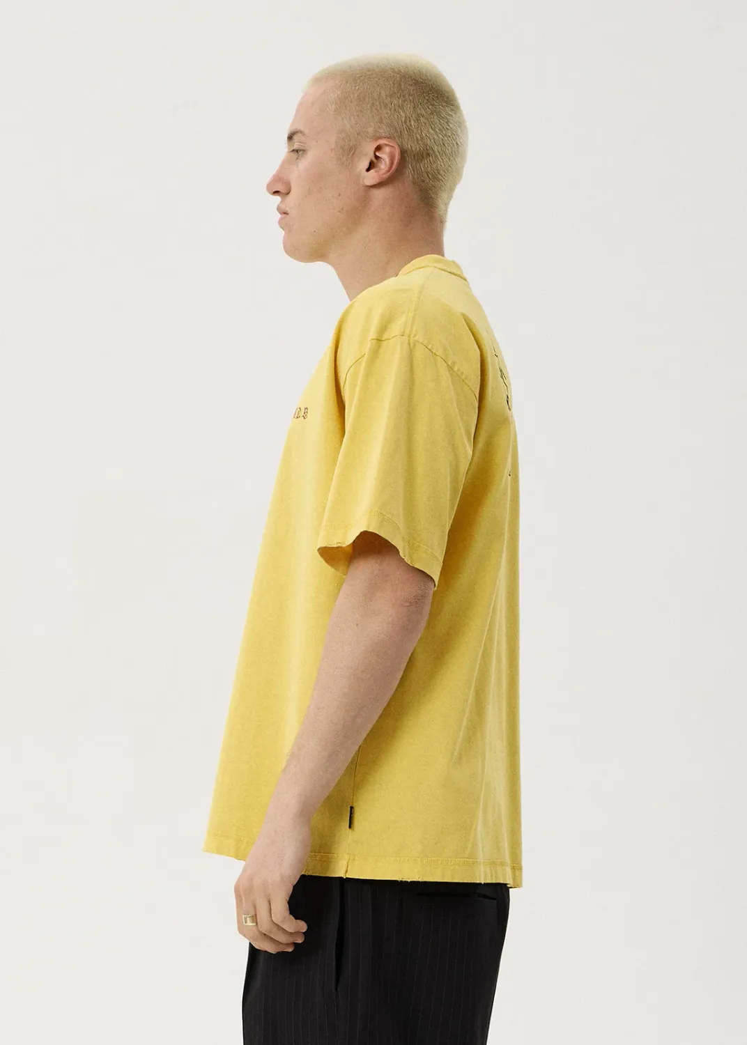 AFENDS MENS CONSTELLATION - HEAVYWEIGHT BOXY TEE - VINTAGE MANGO