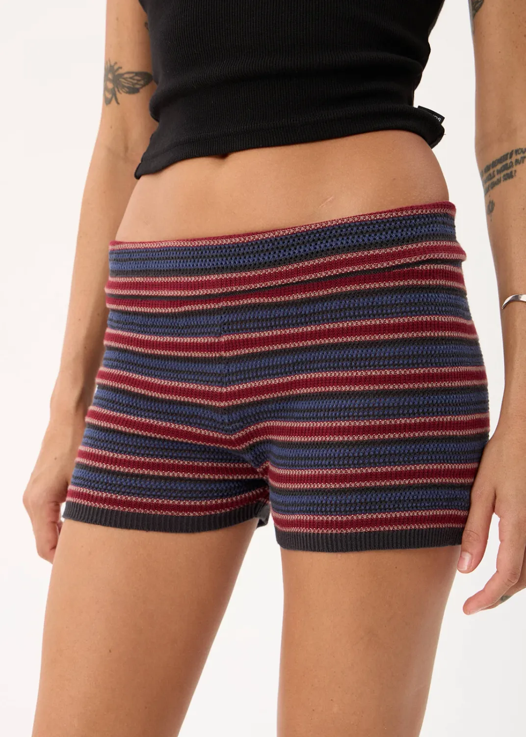 AFENDS WOMENS PIPPA - KNIT SHORT - CLUB STRIPE