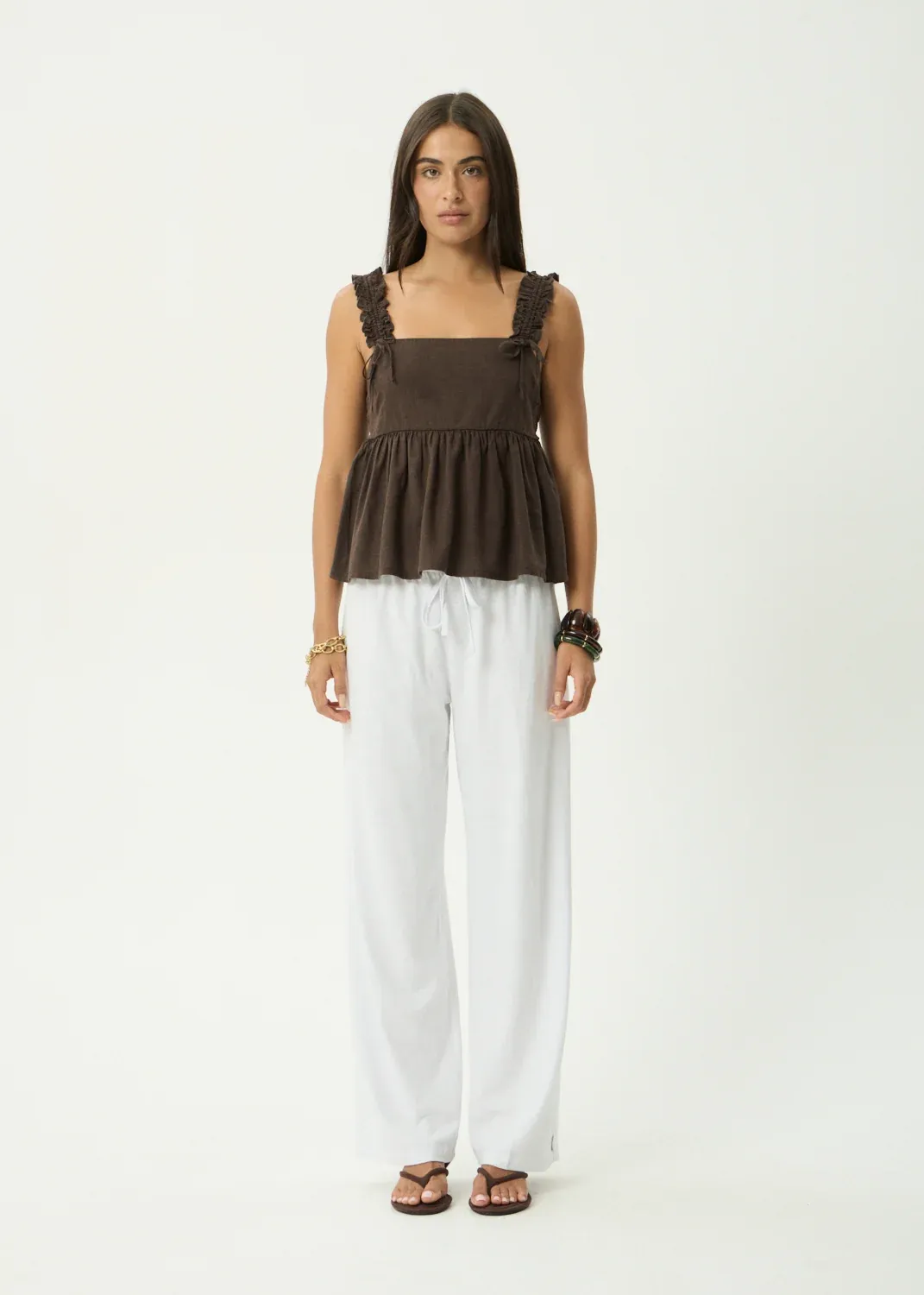 AFENDS WOMENS RUE - TOP - COFFEE
