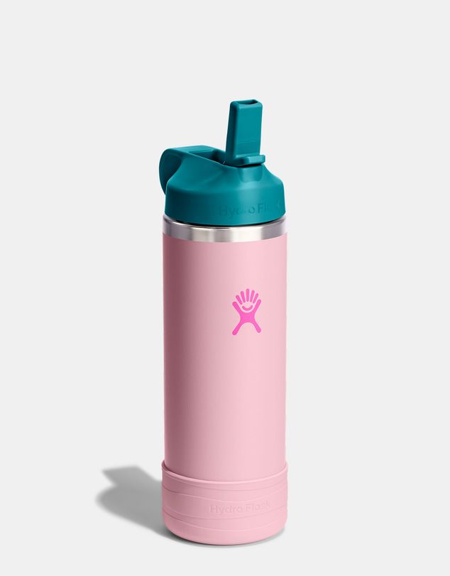 HYDRO FLASK KIDS 18 OZ WIDE MOUTH COVERED CAP AND BOOT - BLOSSOM PINK