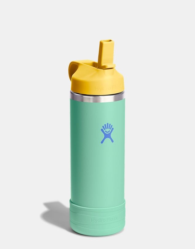HYDRO FLASK KIDS 18 OZ WIDE MOUTH COVERED CAP AND BOOT - MERMAID GREEN