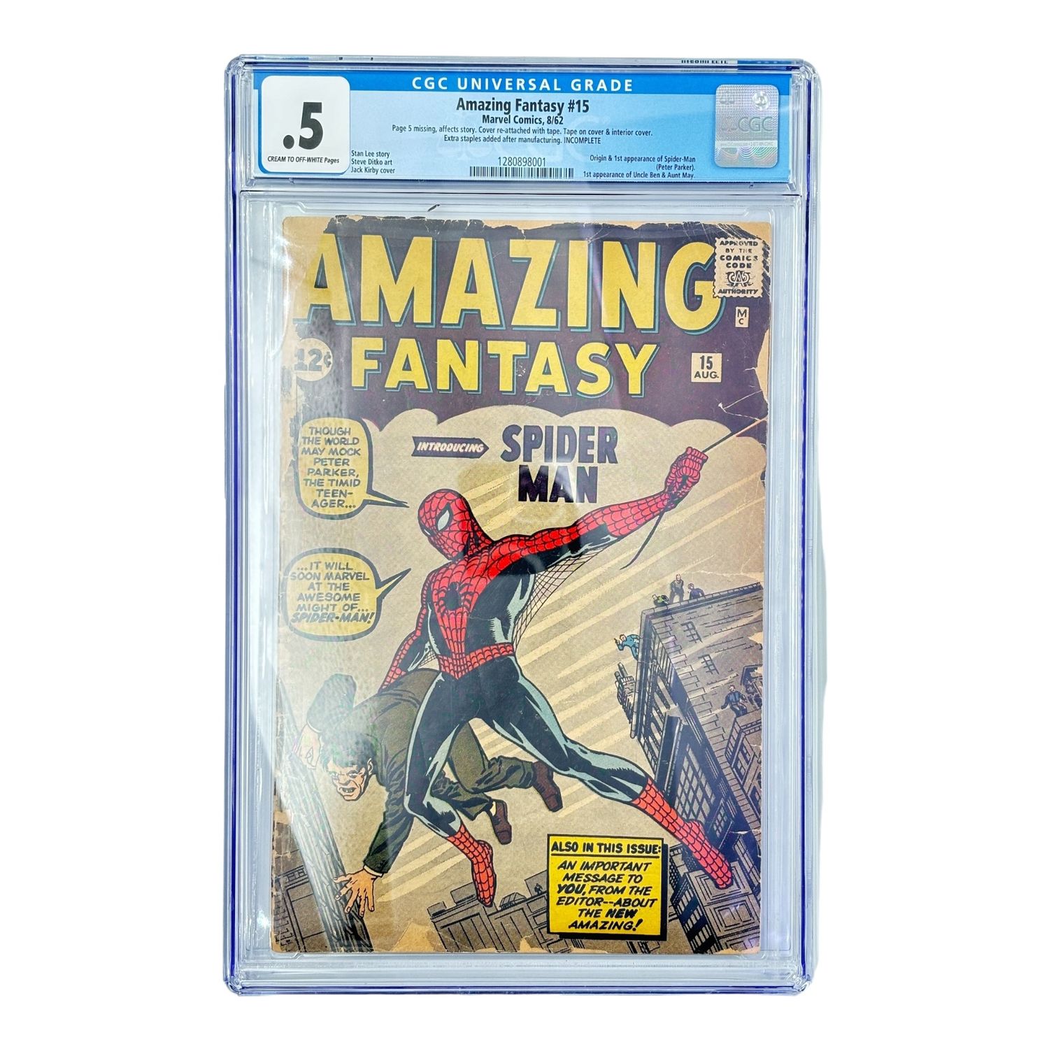 AMAZING FANTASY #15, CGC 0.5