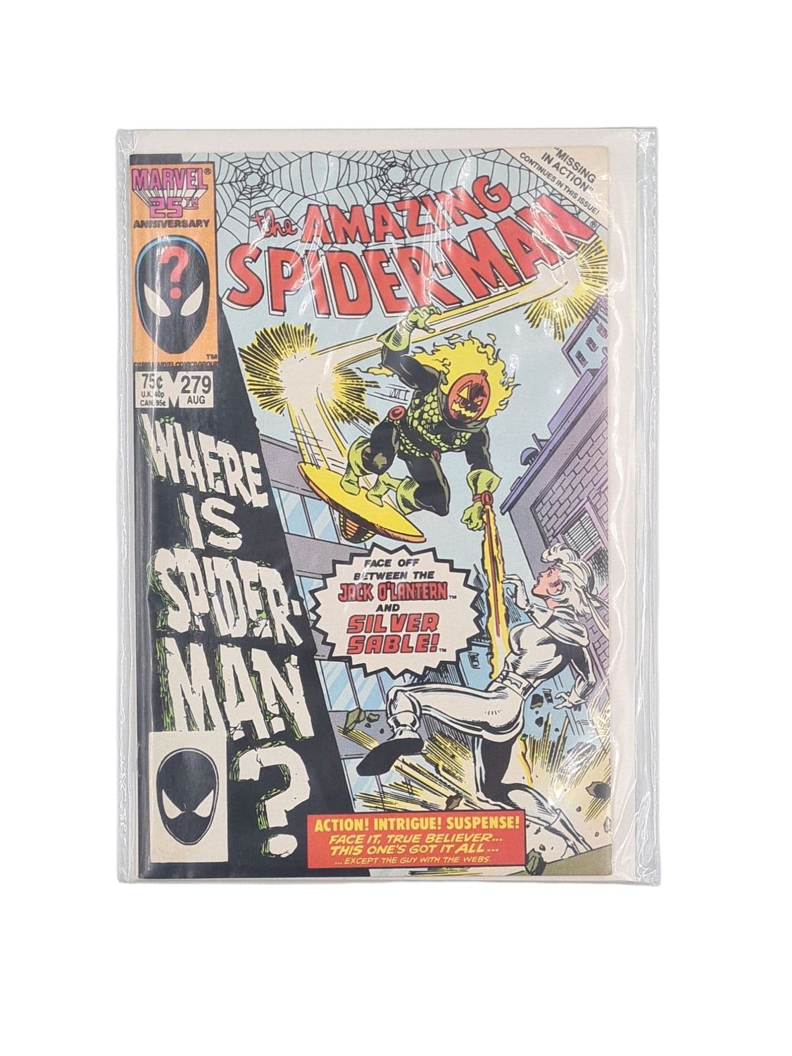THE AMAZING SPIDERMAN 279 FACE OFF BETWEEN JACK O LANTERN AND SILVER SABLE
