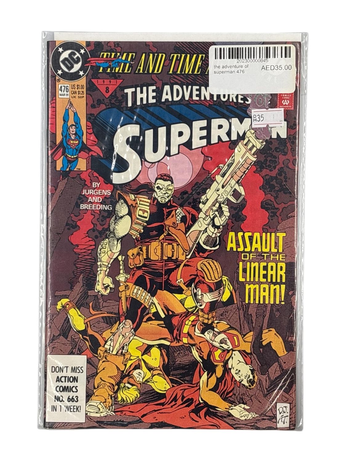 The Adventures Of Superman #476A Time And Time Again - The Linear Man