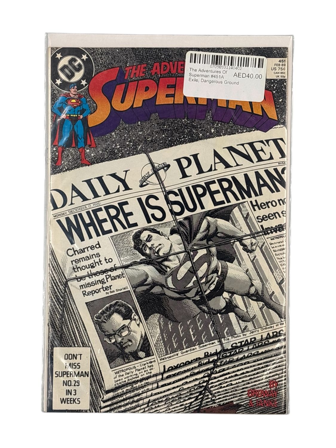 The Adventures Of Superman #451A Exile, Dangerous Ground