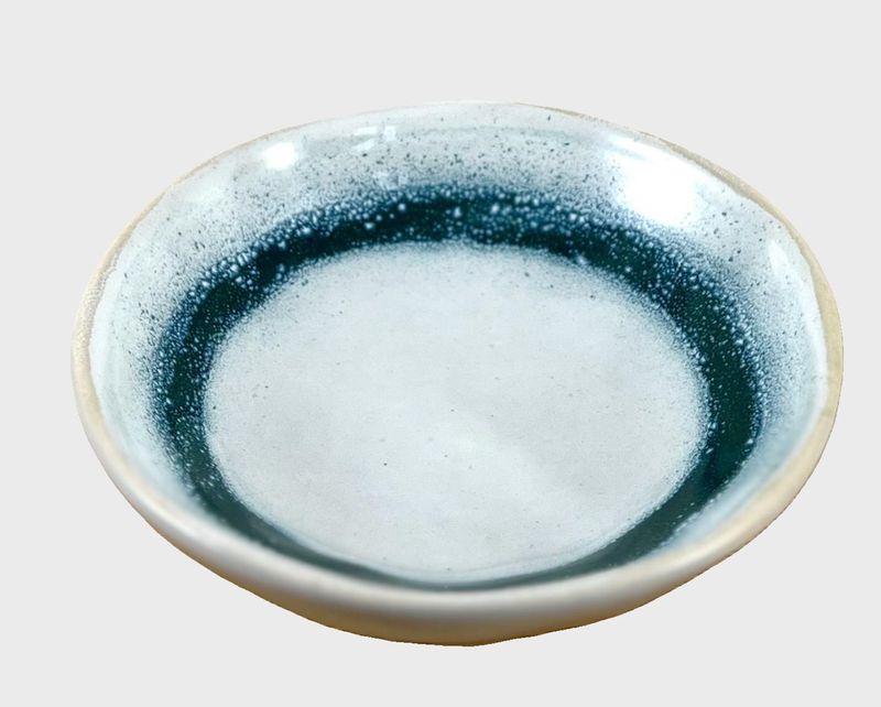 Klein schaaltje in blauw groen - 12 cm