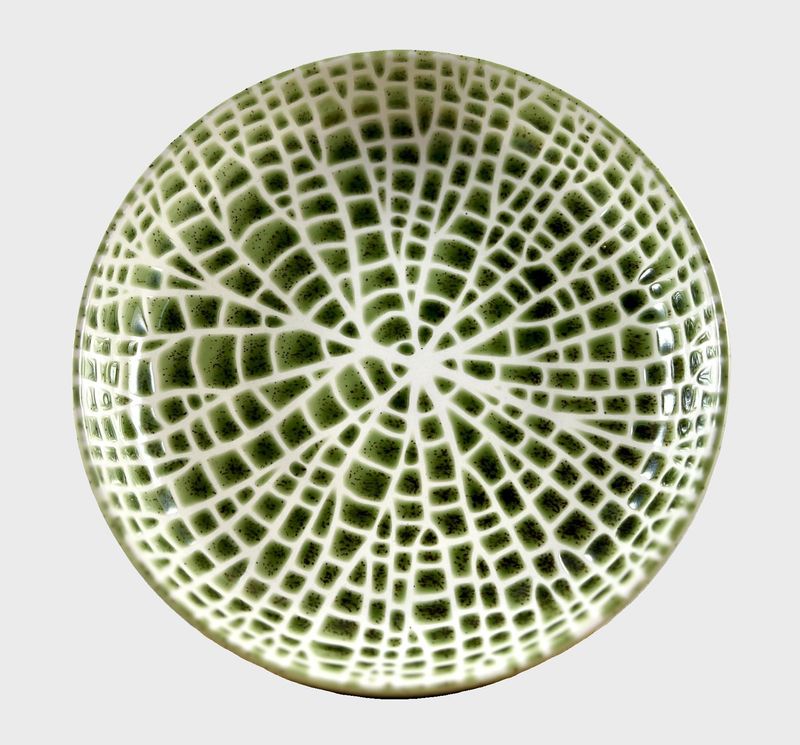 Diep bord met groen glazuur - 20,3 cm
