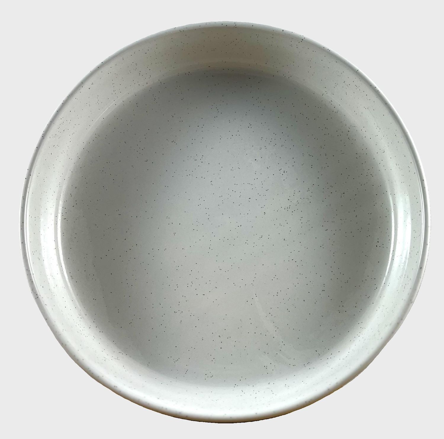 Wit diep bord van Lavandoux met fijne spikkels en keramische afwerking