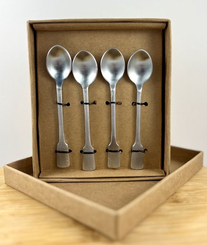 zilveren theelepels set van 4