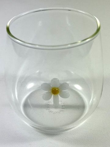 Waterglas met madeliefje 9 cm