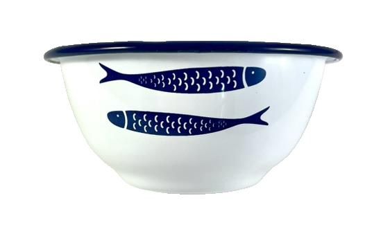 Kom blauw vissen Clayre &amp; Eef 14 cm