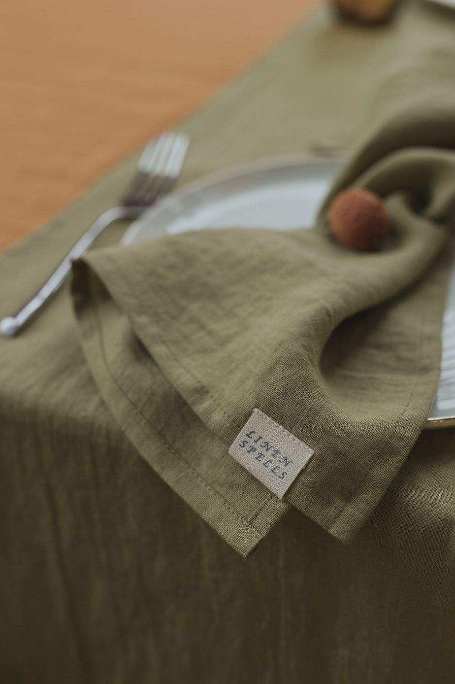 Linnen servet - Olive