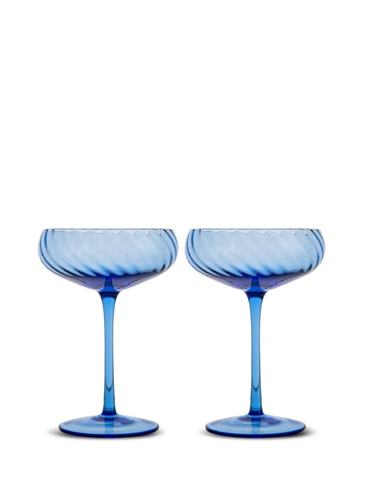 Byon champagnecoupe blauw - set van 2