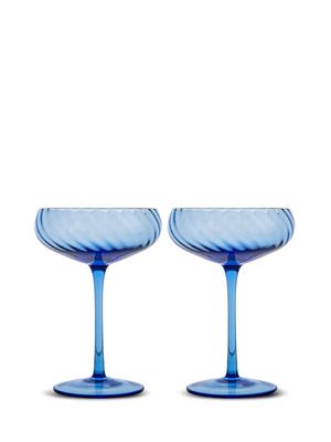 Blauwe champagnecoupes van glas van Byon