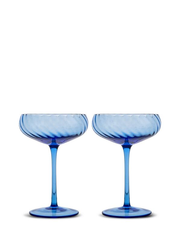 Byon champagnecoupe blauw - set van 2