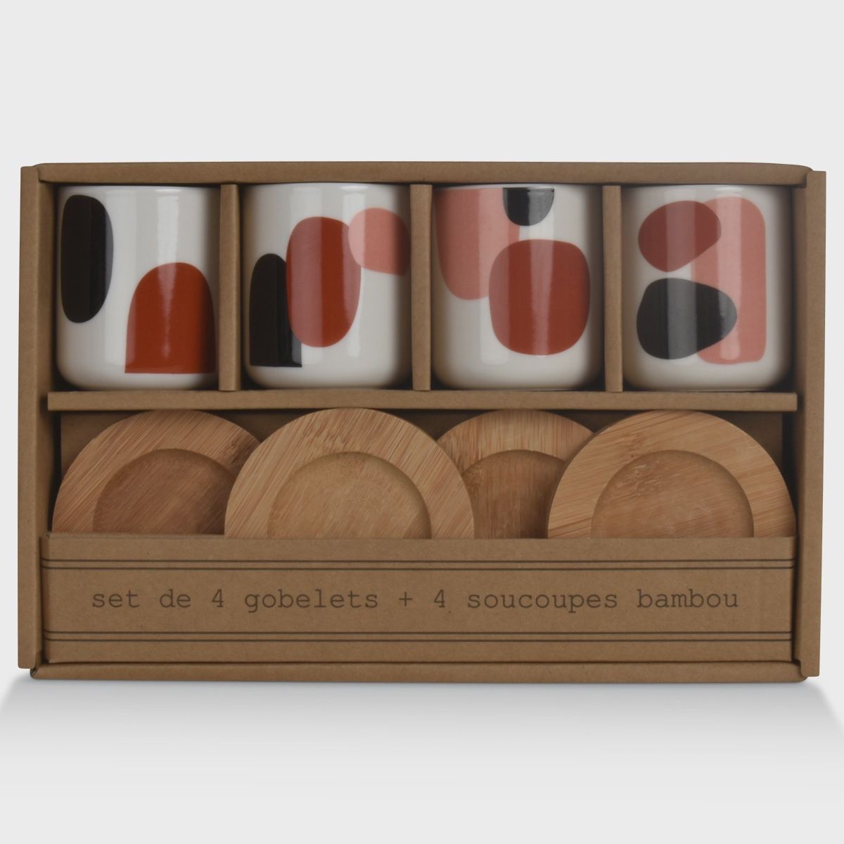 set 4 delig kop en schotel - Opjet Paris