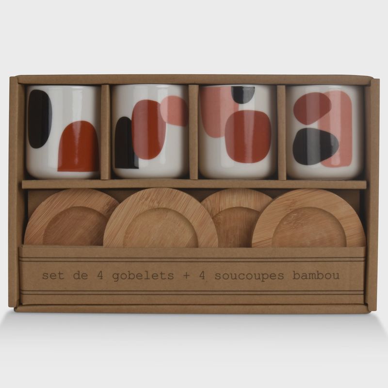 set 4 delig kop en schotel - Opjet Paris
