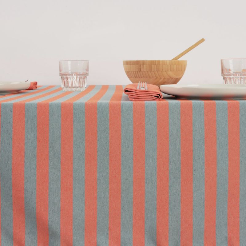 Tafelkleed 250x160 cm oranje en water blue