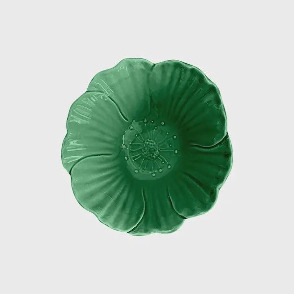 Groen schaaltje bloem vorm aardewerk
