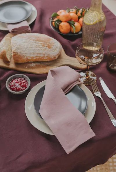 Linnen servet - oud roze