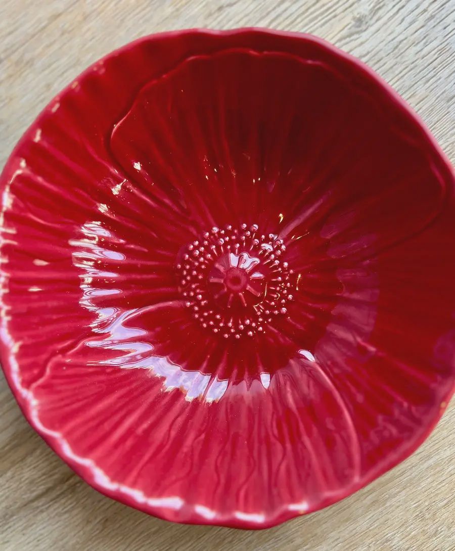 Kom / schaal rood papaver
