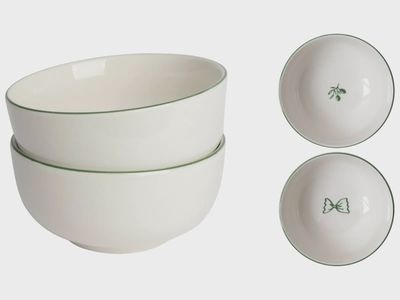 Set van twee kleine witte schaaltjes van Della Nonna