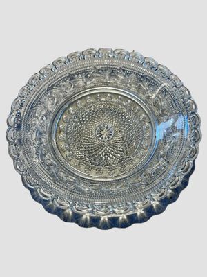 transparant glazen bord 20,5 cm met reliëf serveerbord voor desserts of hapjes