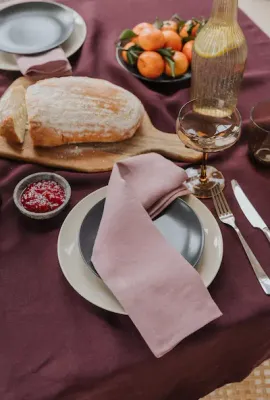 Linnen servet - oud roze