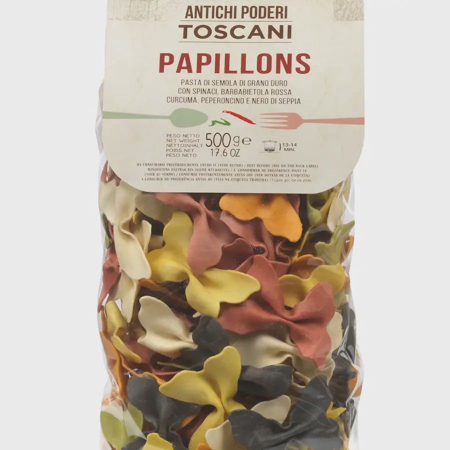 Antichi Poderi Toscani Papillons Italiaanse vlinderpasta 500 gram kleurrijke pasta uit Italië