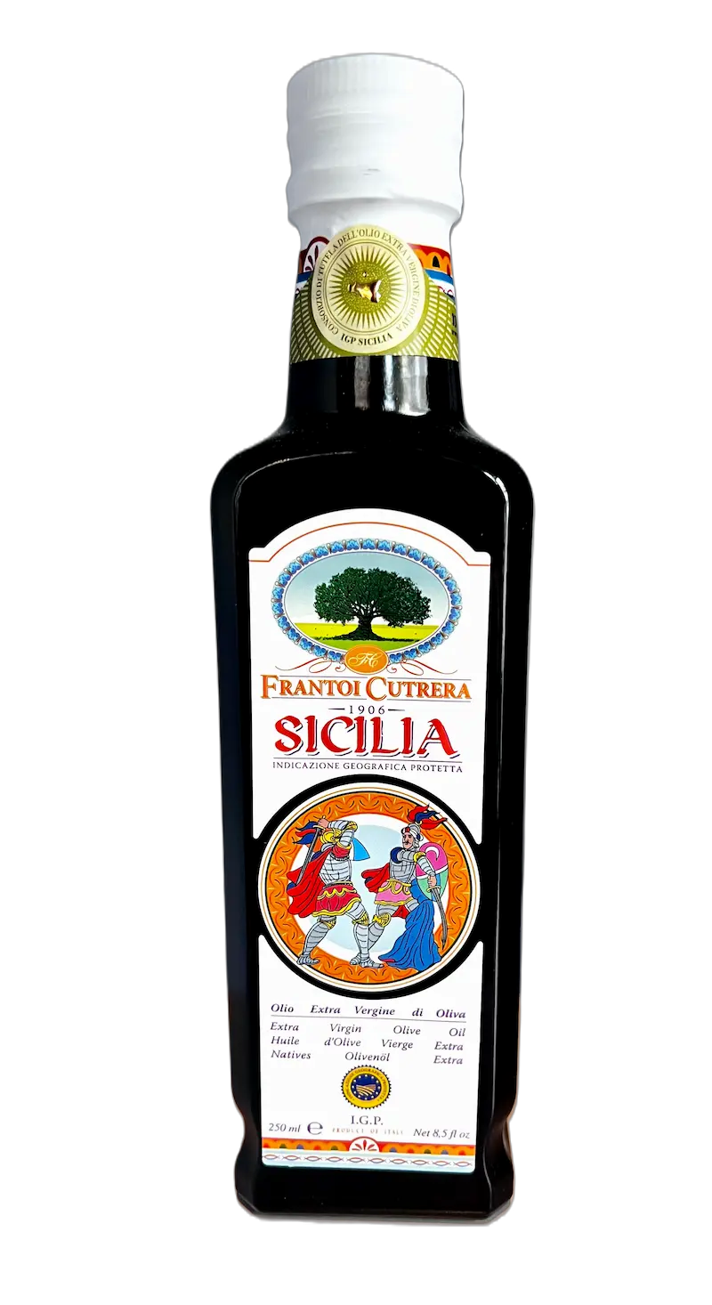 Extra vierge olijfolie Cutrera IGP Sicilia 250 ml intens fruitig van vroeg geoogste olijven