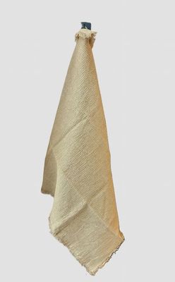 Beige katoenen theedoek 50x70 cm met mini wafelpatroon voor keuken