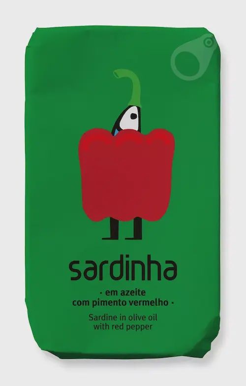 Sardinha sardientjes in olijfolie met rode paprika in blik