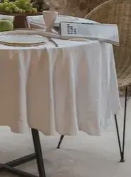 Tafelkleed wit linnen 140 x 300 cm