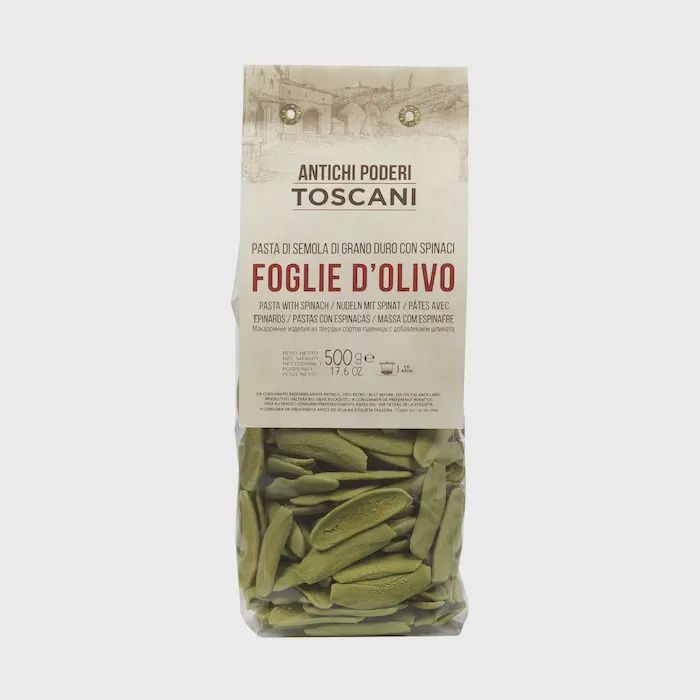 Foglie d’Olivo pasta met spinazie van Antichi Poderi Toscani in verpakking van 500 gram