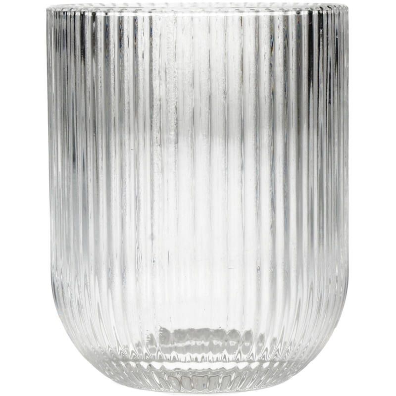 Transparante tumbler met verticaal streepdesign voor stijlvolle tafelsetting
