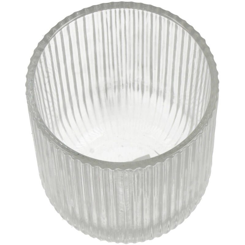 Transparante waterglas met verticaal streepdesign voor stijlvolle tafelsetting