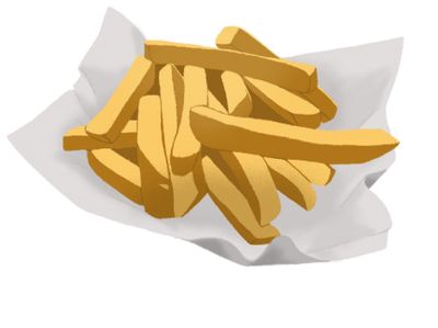 Fries Paper Sheet Replica