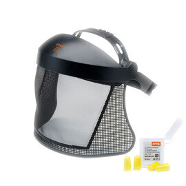 Face protection - nylon mesh
With double headband and four ear plugs
