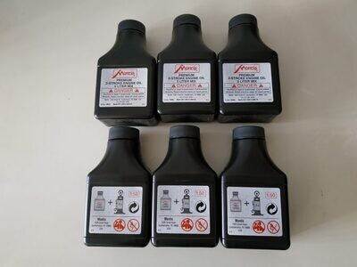 Set of 6 x 80ml Bottles of 2 stroke oil