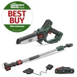 WEBB ECO WEV20EXTPSB2 20V 15cm (6″) Cordless Mini Chainsaw/Pruning Saw with Telescopic Pole Reach (2Ah Battery & Charger included)