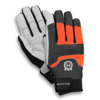 HUSQVARNA Technical 20 Gloves Class 1 Goat Leather Chainsaw Gloves with Interlock Jersey and Grey Foam