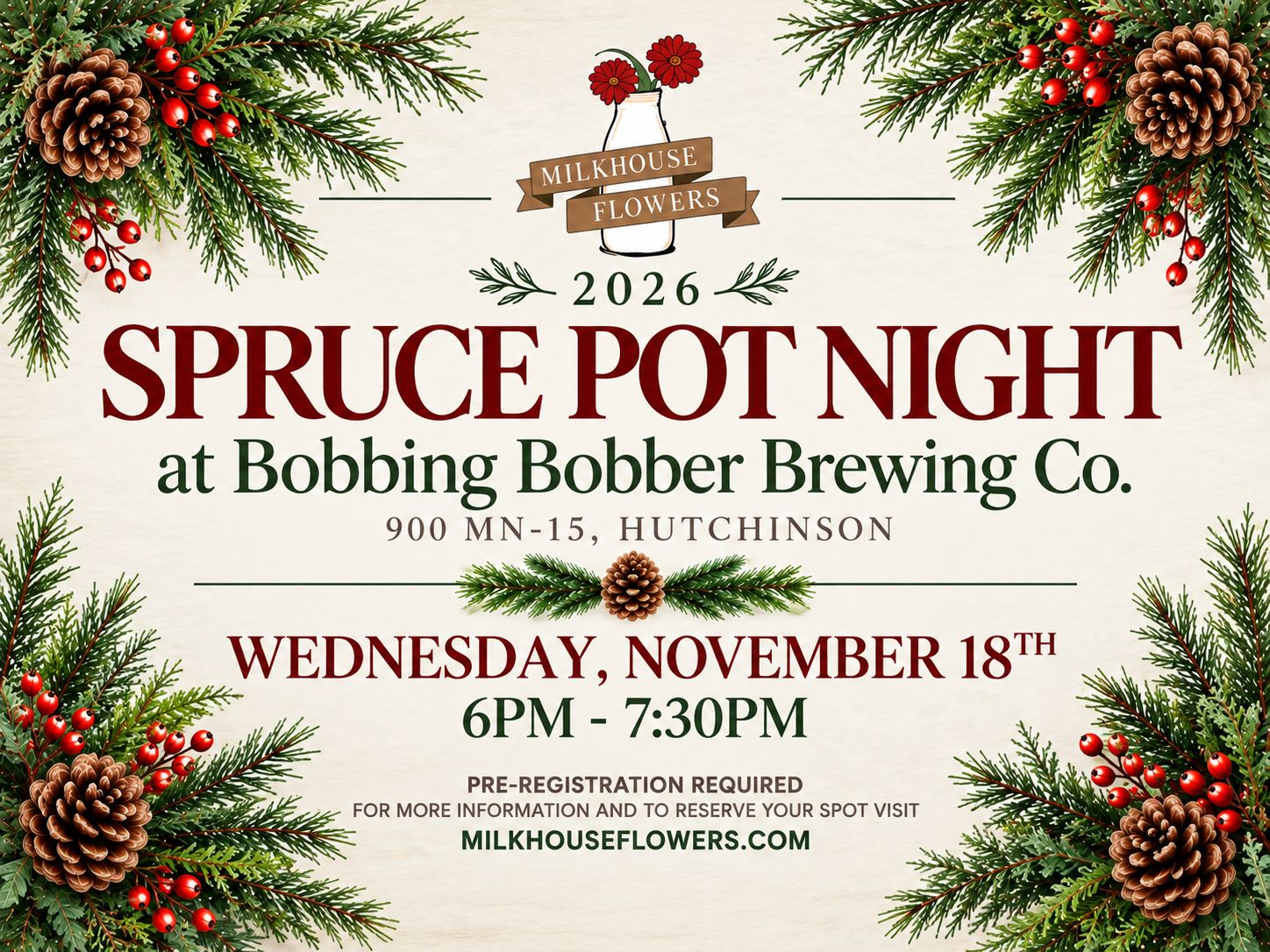 Spruce Pot Night at Bobbing Bobber Brewing Co.