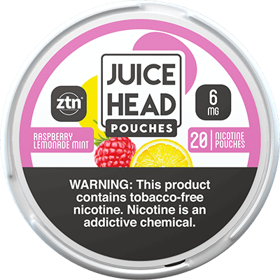Juice Head Pouches, Flavors: Raspberry Lemonade Mint 6MG