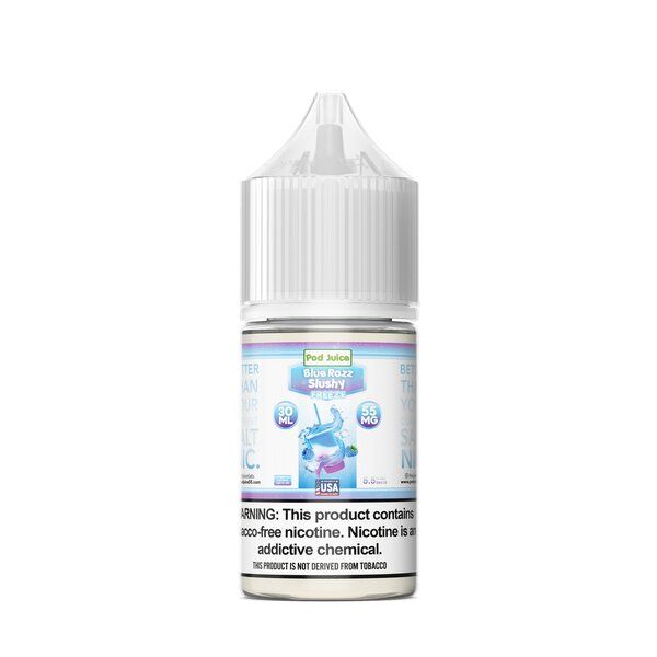 Pod Juice Synthetic Salt, Flavors: 20mg Blue Razz Slushy Freeze