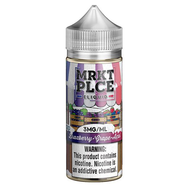 Mrkt Plce, Flavors & Volumes: 0mg Iced Braz Grape Acai 100mL
