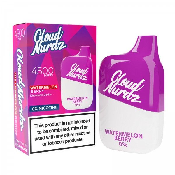 Cloud Nurdz 0% Nic, Flavors: Watermelon Berry