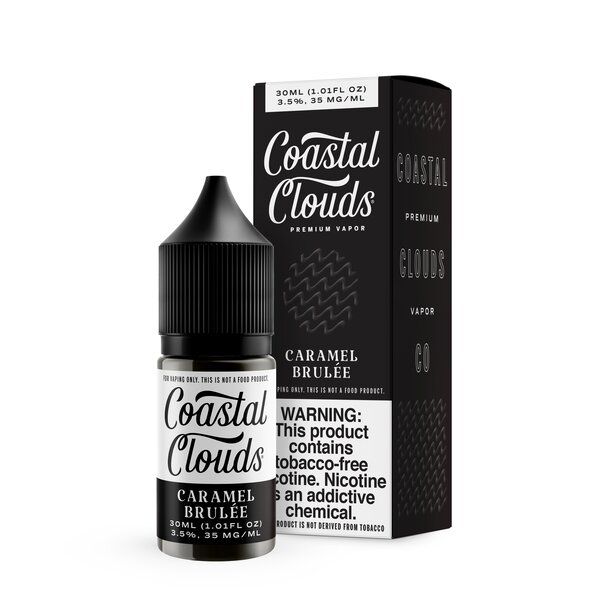 Coastal Clouds Synthetic Salt, Flavors: 35mg Caramel Brulee 30mL